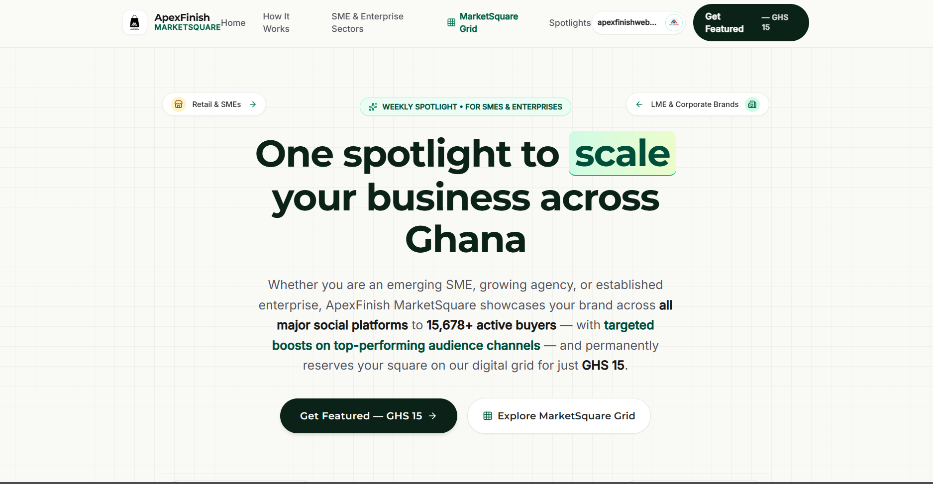 ApexFinish MarketSquare website preview